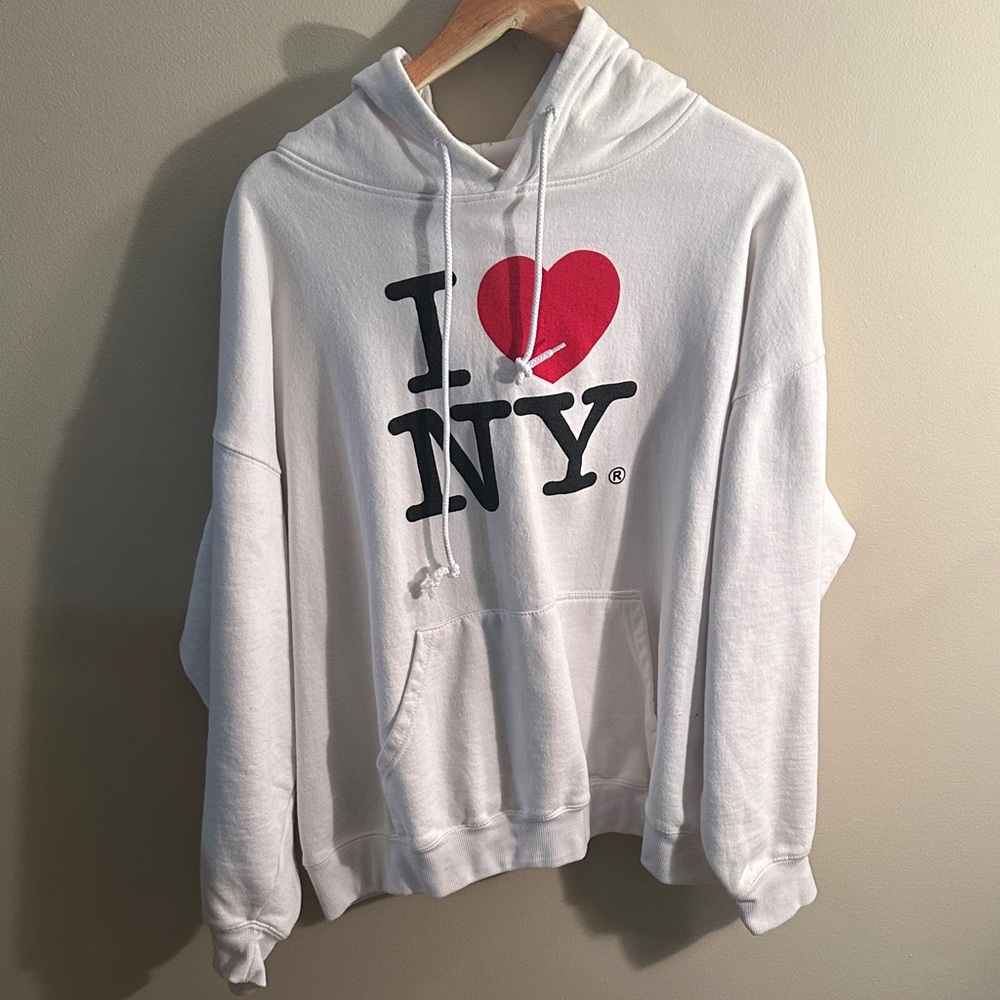 White 'I Love NY' Hoodie